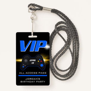 Video Game Party Blue Controller Favour Badge