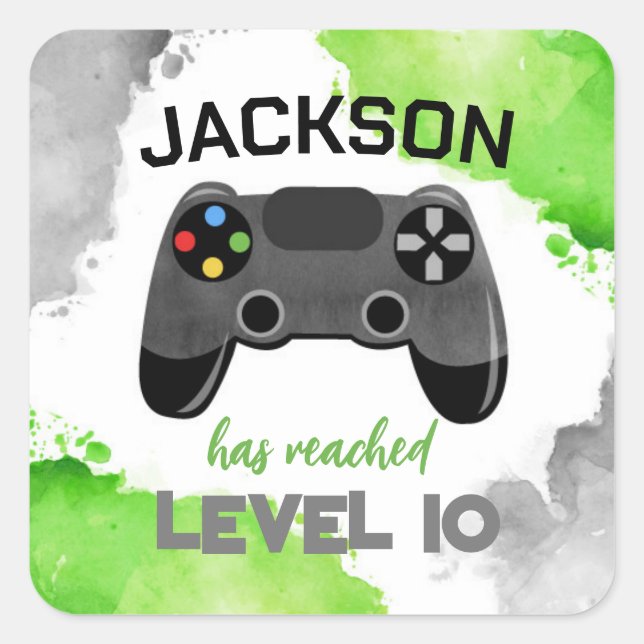 Video Game Party On Level Up Favoriser Stickers Ét (Devant)