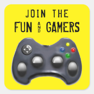 video game party square sticker