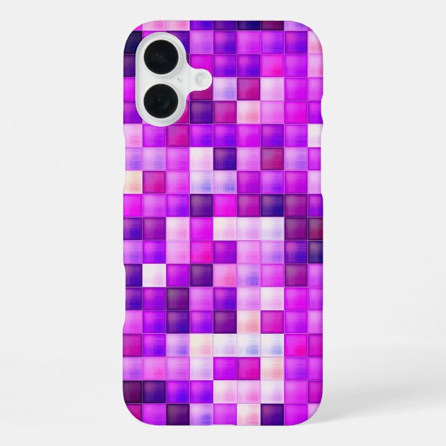Video Game Pixels Pink Square Pattern iPhone Case (Back)