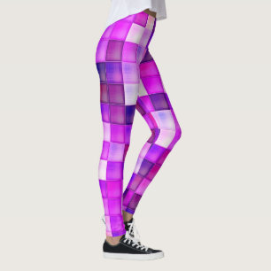 Video Game Pixels Pink Square Pattern Leggings