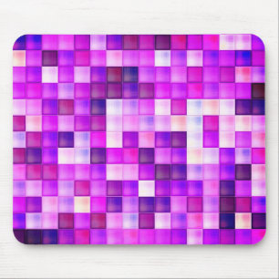Video Game Pixels Pink Square Pattern Mouse Pad