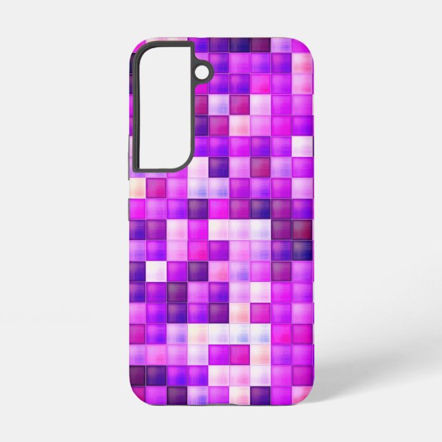 Video Game Pixels Pink Square Pattern Samsung Galaxy S22 Case (Back)