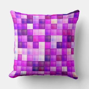 Video Game Pixels Pink Square Pattern Throw Pillow