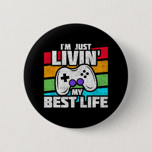 Video Game Player - Pc Console Online Gaming - Fun 2 Inch Round Button