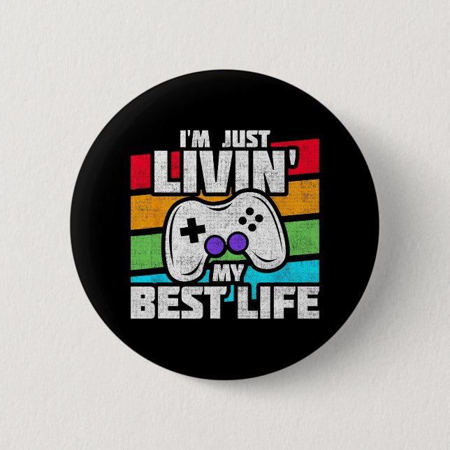 Video Game Player - Pc Console Online Gaming - Fun 2 Inch Round Button (Front)