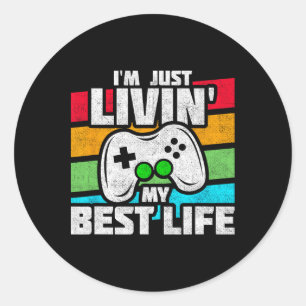 Video Game Player - Pc Console Online Gaming - Fun Classic Round Sticker