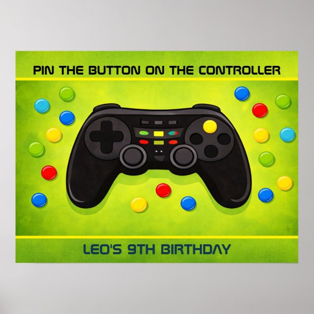 VIDEO GAME POSTER GAME for Birthday Parites (Front)