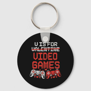 Video Game Valentines Day Shirt For Boys Kids Teen Keychain