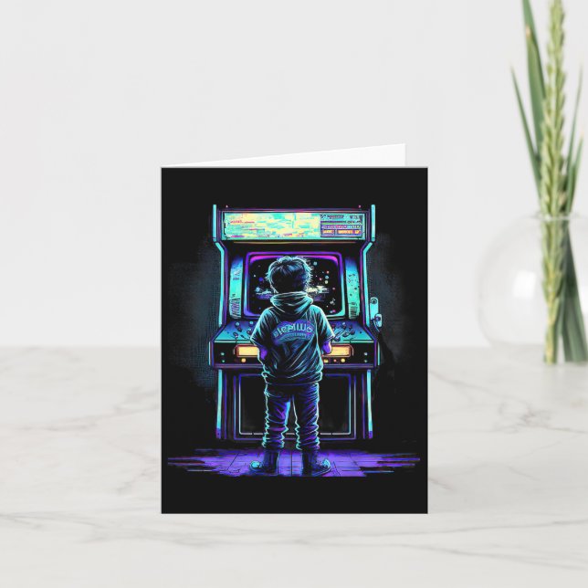 Video Game Vintage Retro Arcade 3  Card (Front)