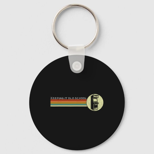 Video Game Vintage Retro Arcade Old School  Keychain (Front)