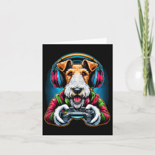 Video Game Wire Fox Terrier Dog Gaming Card