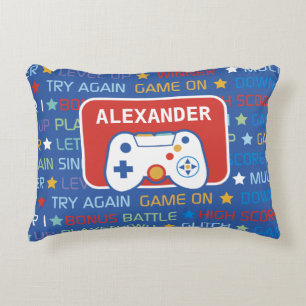 Video Game Words Accent Pillow