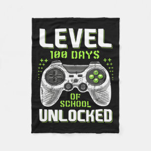Video Gamer 100th Day Of School Level 100 Days Unl Fleece Blanket