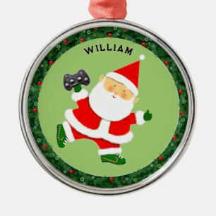 Video Gamer Christmas Collectable Metal Ornament