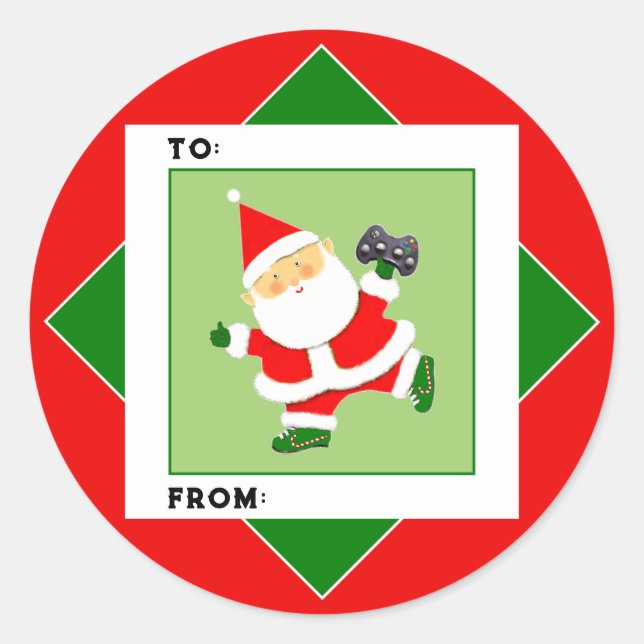 Video Gamer Christmas Holiday Gift Tags (Front)