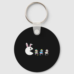 Video gamer eggs hunting bunny for kid boy girl keychain