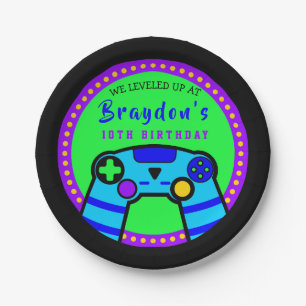 VIDEO GAMER GAMING Birthday Party Gift Take Home Paper Plate