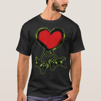 Video Gamer Heart Controller Valentines Day Shirt 