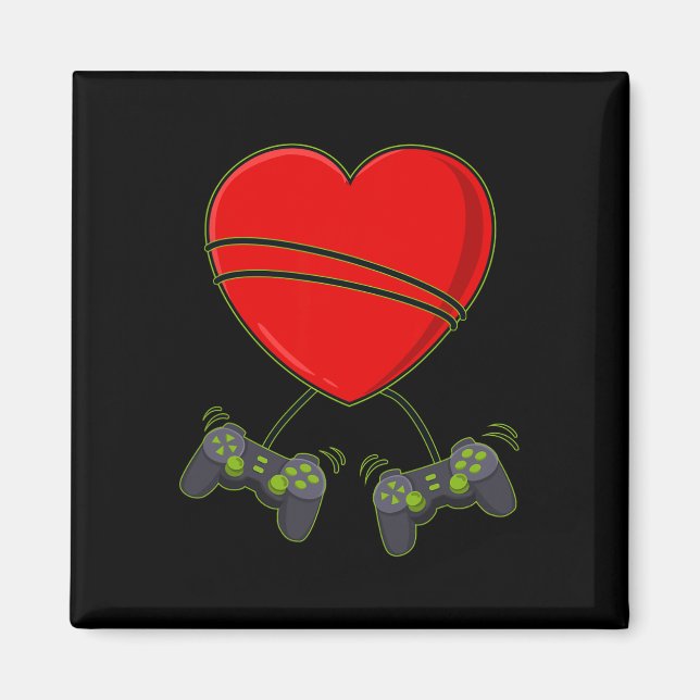 Video Gamer Heart Controllers Valentines Day Boys  Magnet (Front)