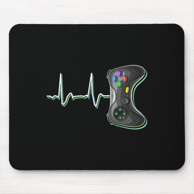 Video Gamer Heartbeat Video Game Controller Gift K Mouse Pad (Front)