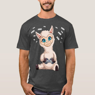 Video Gamer Llama Gaming Llama Pew Gamer Kids T-Shirt