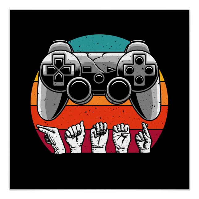 Video Gamer Retro Video Game Controller Poster (Front)