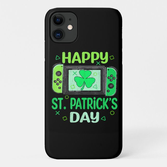 Video Gamer Shamrock Happy St Patricks Day Case-Mate iPhone Case (Back)