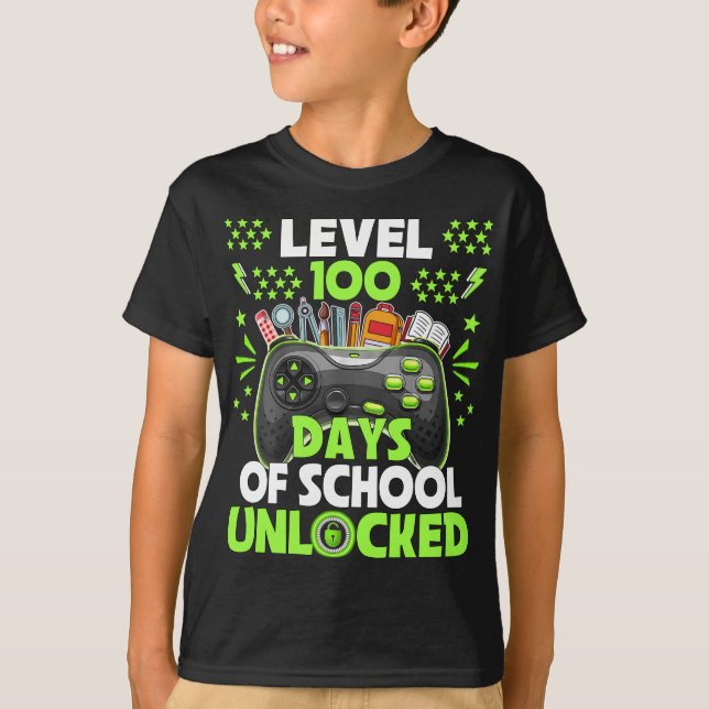 Video Gamer Student 100 Days Teacher 100th Day of  T-Shirt (Front)