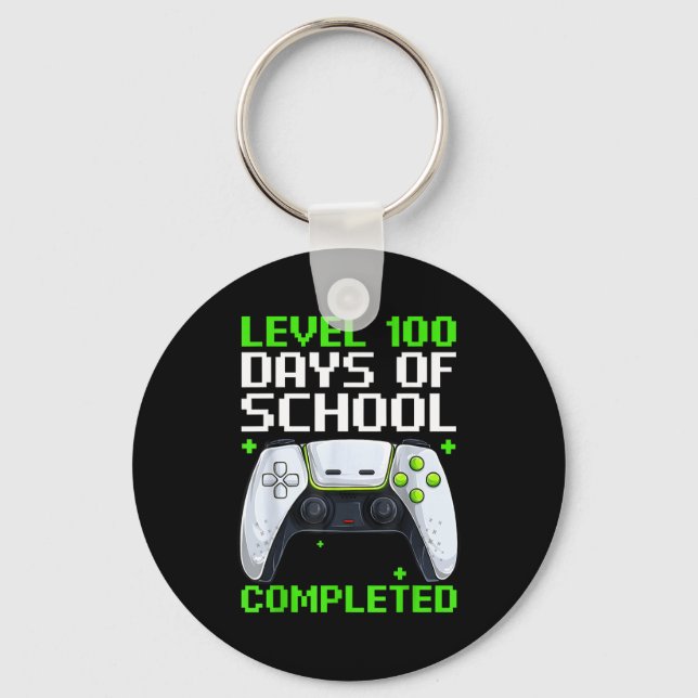 Video Gamer Student 100th Day Teacher 100 Days Of  Keychain (Front)