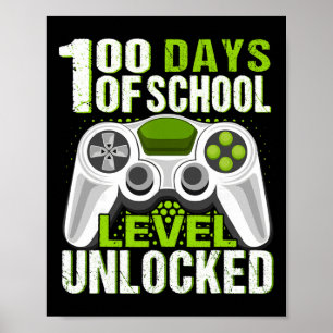 Video Gamer Student 100th Day Teacher 100 Days Of  Poster
