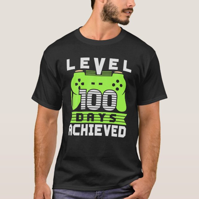 Video Gamer Student 100Th Day Teacher 100 Days Of T-Shirt (Front)