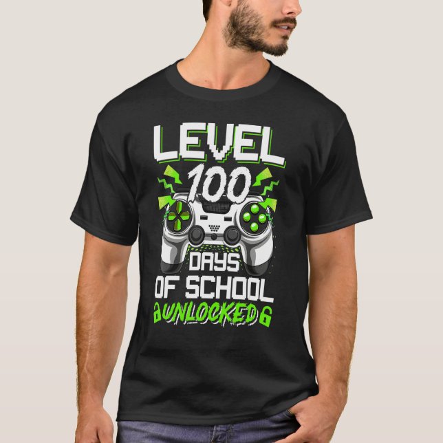 Video Gamer Student 100th Day Teacher 100 Days of  T-Shirt (Front)