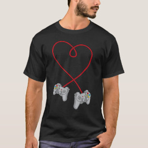 Video Gamer Valentines Day Heart With Controllers T-Shirt