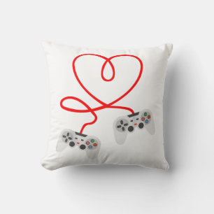 Video Gamer Valentines Day T-Shirt With Controller Throw Pillow