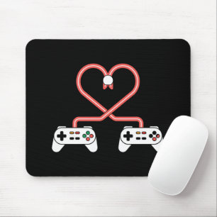 Video Gamer Valentines Day With Controllers Heart  Mouse Pad
