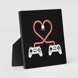 Video Gamer Valentines Day With Controllers Heart Plaque