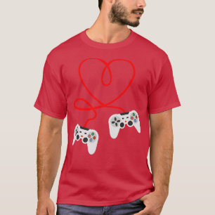 Video Gamer Valentines Day With Controllers Heart T-Shirt