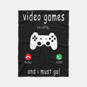 Video Games Are Calling And I Must Go - Funny Gami Fleece Blanket