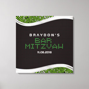 VIDEO GAMES Bar Mitzvah Memory Sign-In Board Canvas Print