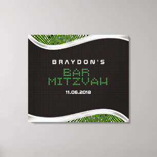 VIDEO GAMES Bar Mitzvah Memory Sign-In Board Canvas Print