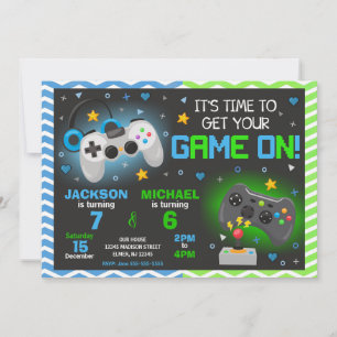 Video Games Birthday Invitation   Gamer Party