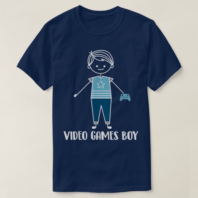 Video Games Boy  Gaming Nerd Video Games  T-Shirt (Design Front)