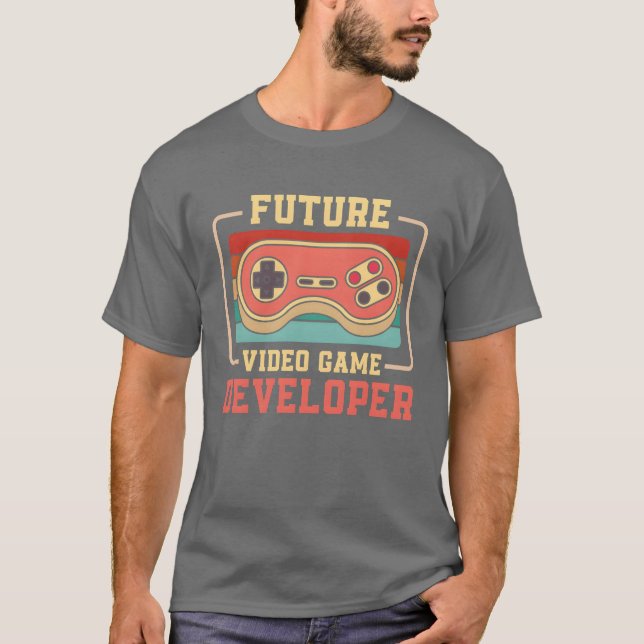 Video Games Cool Future Game Developer funny retro T-Shirt (Front)