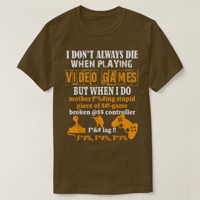 Video Games  Funny Gamer Tee for Console Gaming Fa (Design Front)