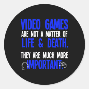 Video Games Funny Pc Console Gamer Geek Classic Round Sticker