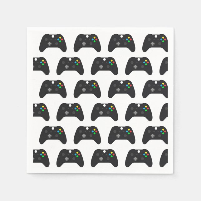 Video Games Gaming Birthday Party Napkin (Front)