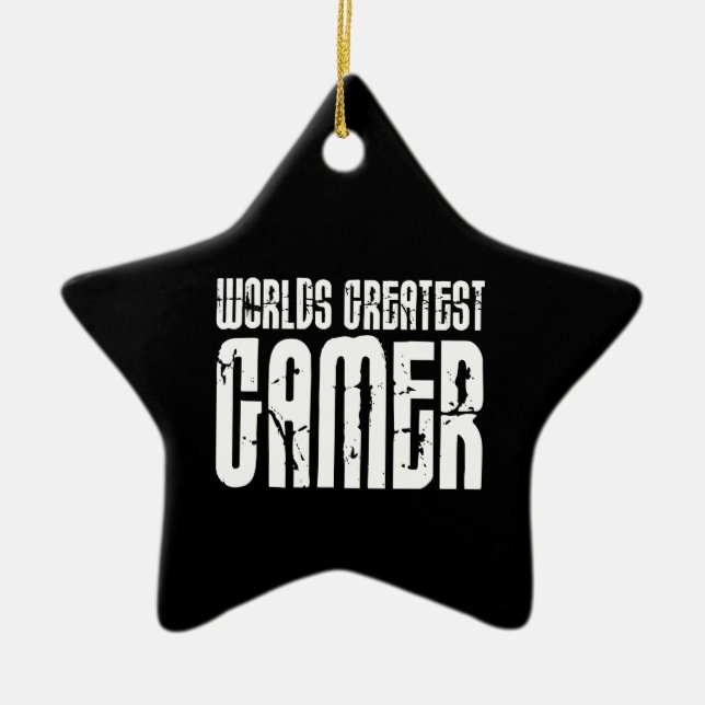 Video Games Gaming & Gamers Worlds Greatest Gamer Ceramic Ornament (Front)