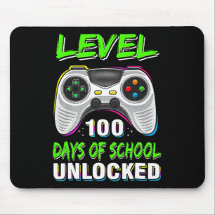 Video Games Level 100 Days Of School Unlocked Stud Mouse Pad