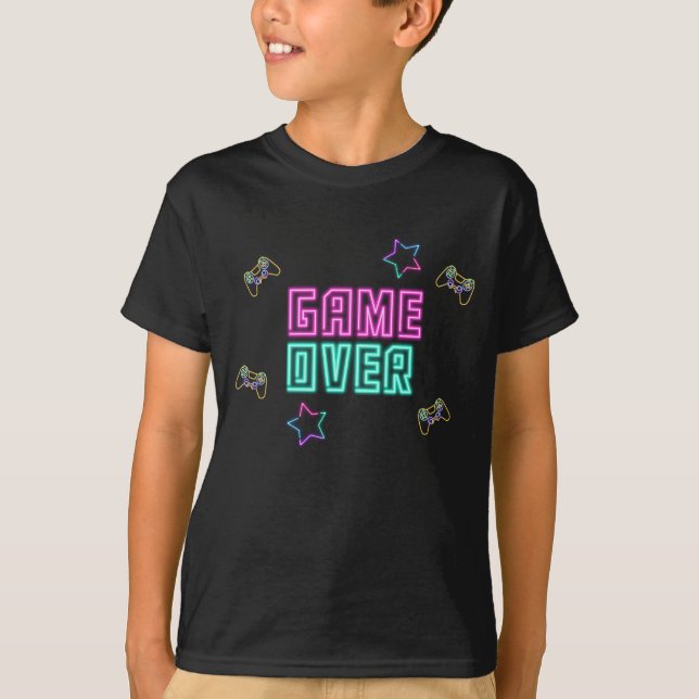 Video Games Neon Script Name T-Shirt (Front)